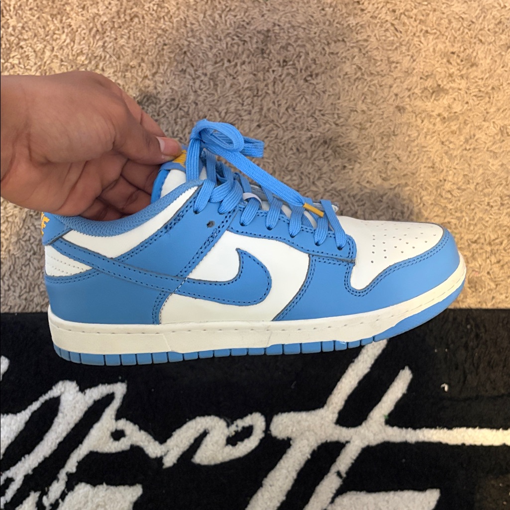 Nike Dunk Low In White And Light Blue